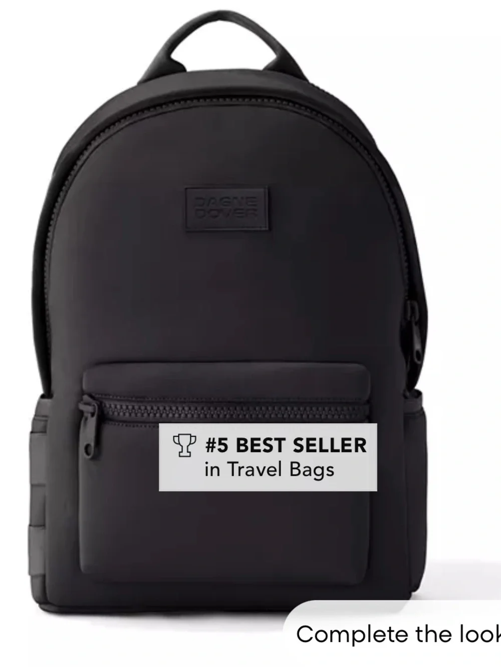 Dagne Dover Black Neoprene Backpack with Front Zip Pocket
